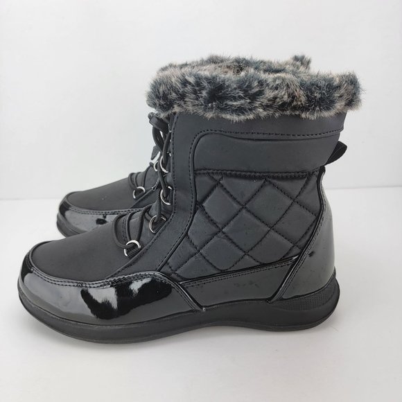Sporto Shoes - Sporto Womens Size 6 Black Iceland Waterproof Black Faux Fur Winter Boots